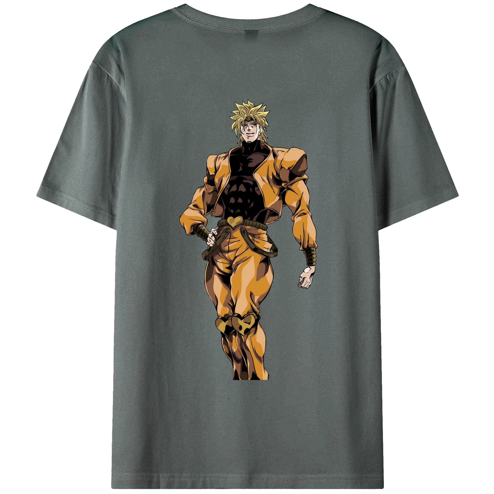 （画像用） ジョジョの奇妙な冒険 ディオ?ブランドー JoJo's Bizarre Adventure Dio Brando 綿100％ メンズ半袖Tシャツ（バックプリント） 通気性